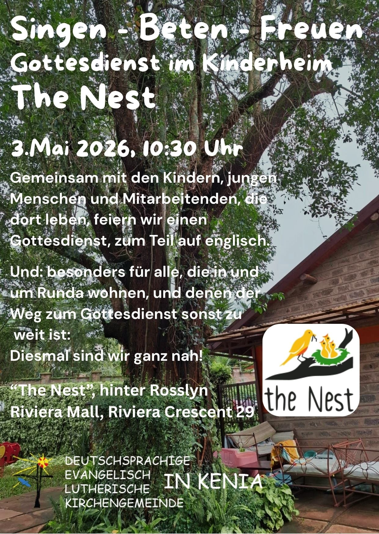 Gottesdienst im Kinderheim THE NEST  Kein Gottesdienst in der Riverside Church